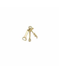 10K Yellow Gold 3D Bottle Opener Set Charm