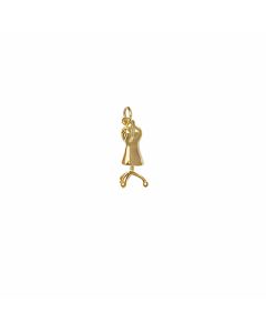 10K Yellow Gold 3D Tailor's Mannequin Pendant