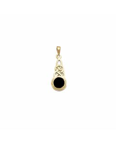 10K Yellow Gold Onyx Celtic Pendant