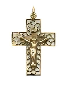 14K Yellow Gold Crucifix Pendant