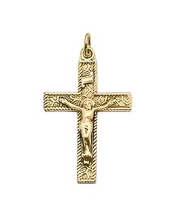 14K Yellow Gold Crucifix Pendant