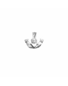 10K White Gold Mini Claddagh Pendant
