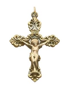 14K Yellow Gold Crucifix Pendant