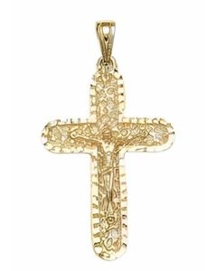 10K Yellow Gold Large Crucifix Pendant