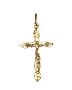 10K Yellow Gold Crucifix Charm