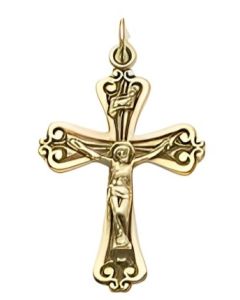 14K Yellow Gold Crucifix Pendant