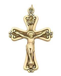 14K Yellow Gold Large Crucifix Pendant