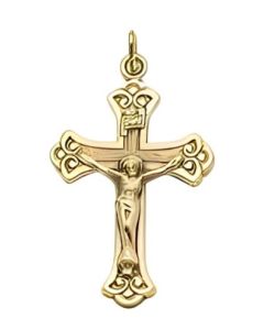 14K Yellow Gold Fancy Crucifix Pendant