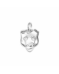 Silver Pig Face Charm