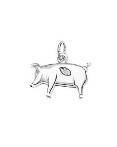 Silver Pig Charm