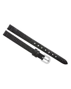 8mm Black Flat Lizard Print Leather Watch Band