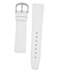 20mm White Lizard Print Leather Watch Band