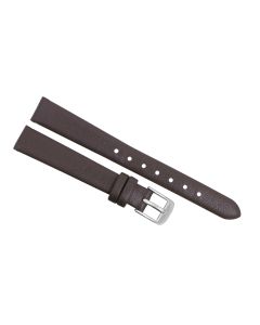 12mm Brown Smooth Plain Leather Watch Band