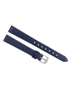 12mm Navy Blue Smooth Plain Leather Watch Band