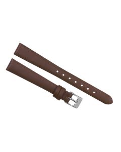 13mm Brown Smooth Plain Leather Watch Band