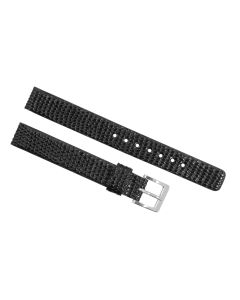 12mm Black Lizard Print Leather Watch Band