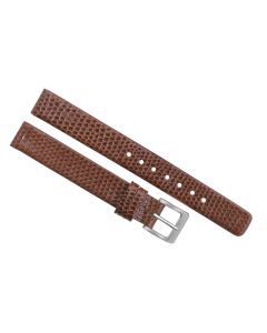 12mm Brown Lizard Print Leather Watch Band