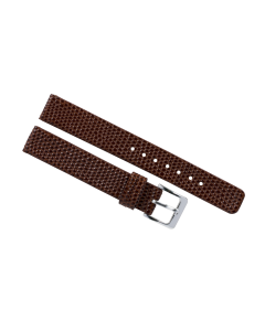 14mm Brown Lizard Print Leather Watch Band