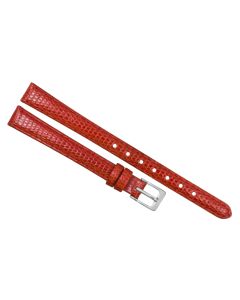 10mm Red Stitched Lizard Print Leather Watch Band