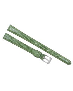 10mm Green Stitched Lizard Print Leather Watch Band