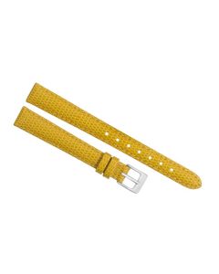 12mm Yellow Stitched Lizard Print Leather Watch Band