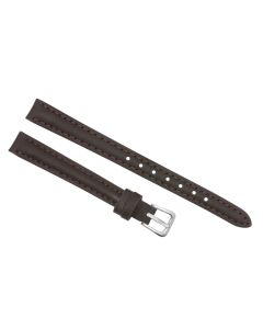 10mm Brown Plain Stitched Style Leather Watch Band