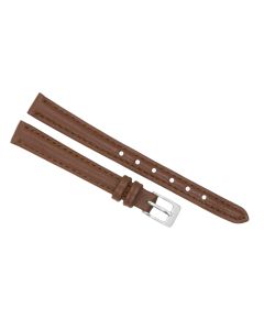 10mm Light Brown Plain Stitched Style Leather Watch Band