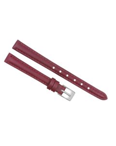 10mm Burgundy Plain Stitched Style Leather Watch Band