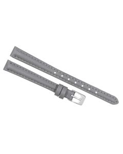 10mm Grey Plain Stitched Style Leather Watch Band