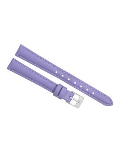12mm Purple Plain Stitched Style Leather Watch Band