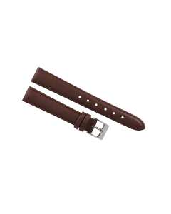 14mm Brown Plain Stitched Style Leather Watch Band