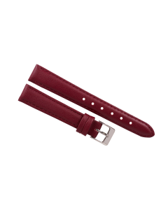 14mm Burgundy Plain Stitched Style Leather Watch Band