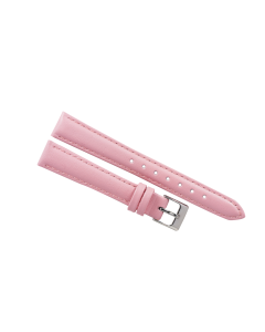 14mm Pink Plain Stitched Style Leather Watch Band