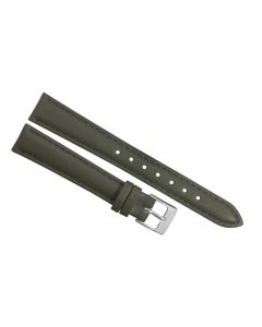 14mm Green Plain Stitched Style Leather Watch Band
