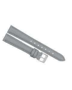 14mm Grey Plain Stitched Style Leather Watch Band