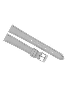 14mm Light Grey Plain Stitched Style Leather Watch Band