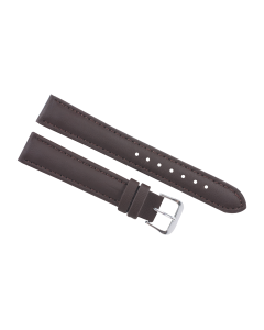 16mm Brown Plain Stitched Style Leather Watch Band