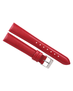 16mm Red Plain Stitched Style Leather Watch Bands