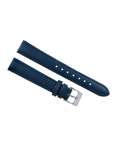 16mm Navy Blue Plain Stitched Style Leather Watch Band