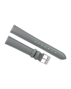 16mm Grey Plain Stitched Style Leather Watch Band