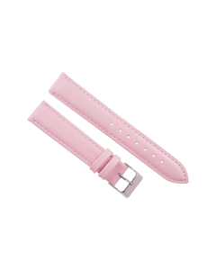 17mm Pink Plain Stitched Style Leather Watch Band