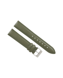 17mm Green Plain Stitched Style Leather Watch Band