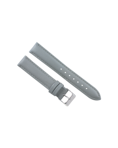 17mm Grey Plain Stitched Style Leather Watch Band