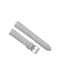 17mm Light Grey Plain Stitched Style Leather Watch Band