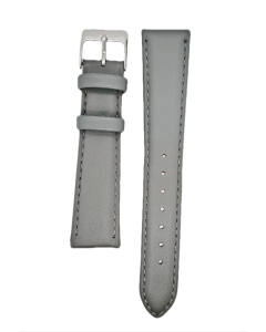 19mm Grey Plain Stitched Style Leather Watch Band