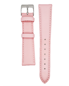 19mm Light Pink Plain Stitched Style Leather Watch Band