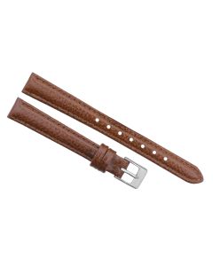 12mm Brown Padded Scratched Style Leather Watch Band
