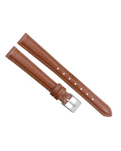 12mm Light Brown Padded Scratched Style Leather Watch Band