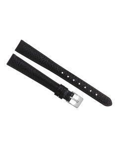13mm Black Padded Scratched Style Leather Watch Band