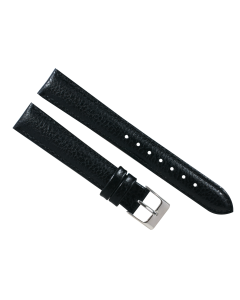 16mm Black Padded Scratched Style Leather Watch Band